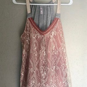 Lace Xhilaration Tank Top - XXL